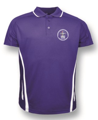 Unisex 60th Elite Sports Polo:Purple/White