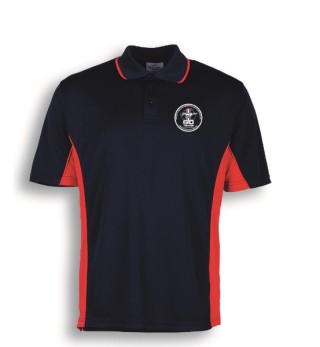 Mens 60th Breathable Polyester Polo:Navy/Red